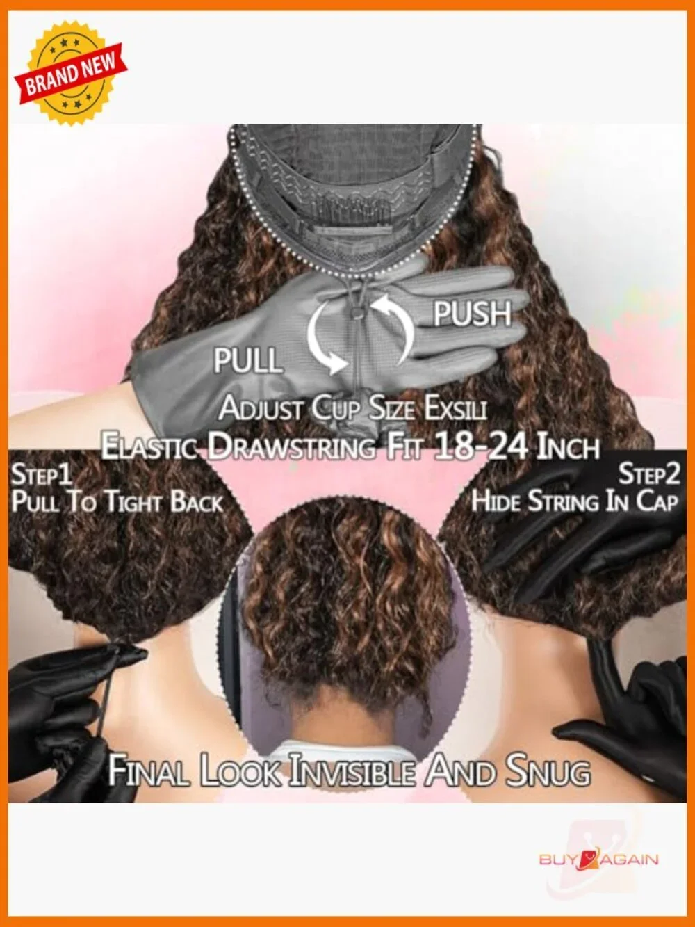Deep Wave Glueless Wig Human Hair HD Lace Pre Plucked 210% Density Wear and Go